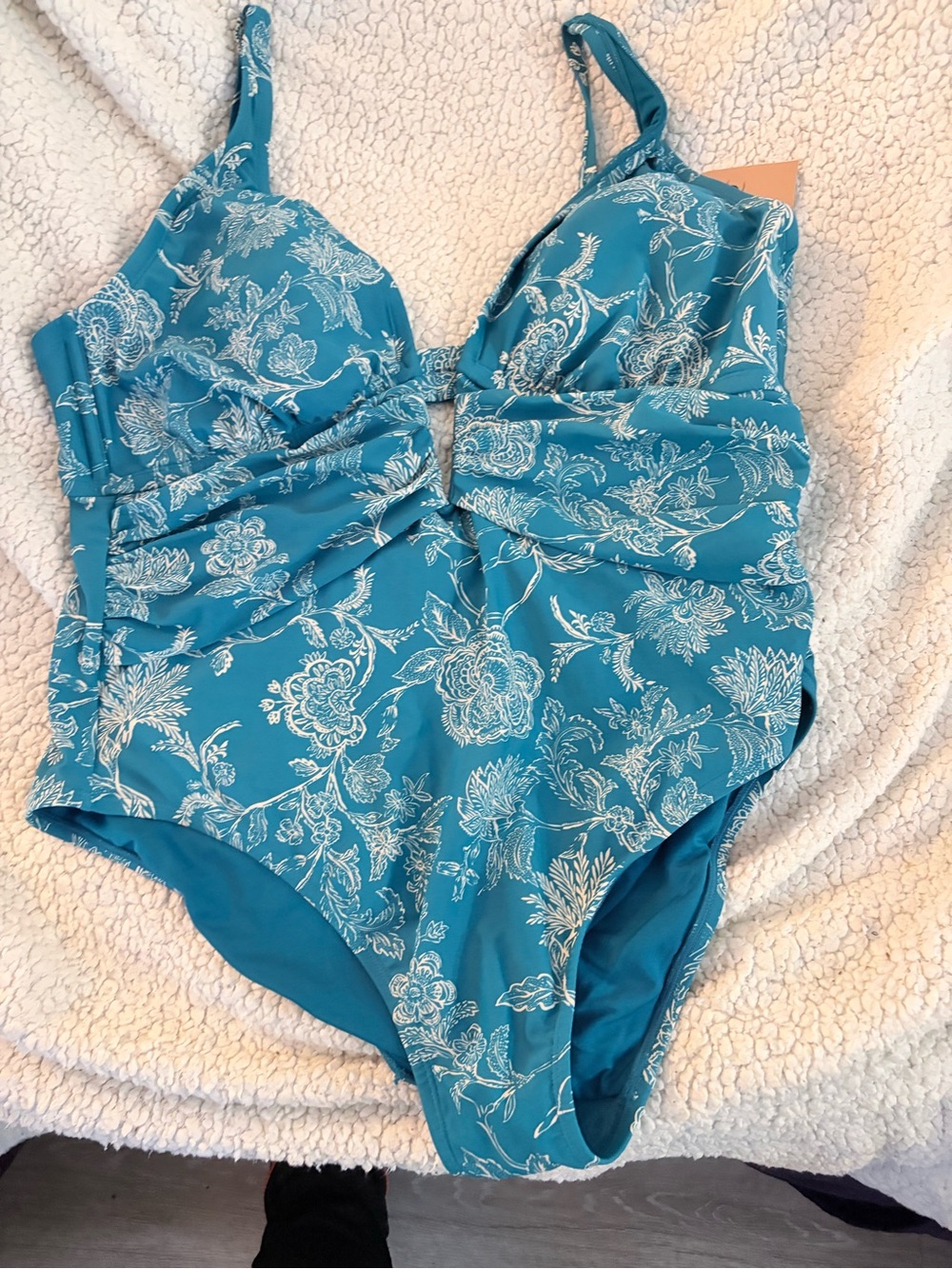Blue Floral Woman’s One-Piece Swimsuit